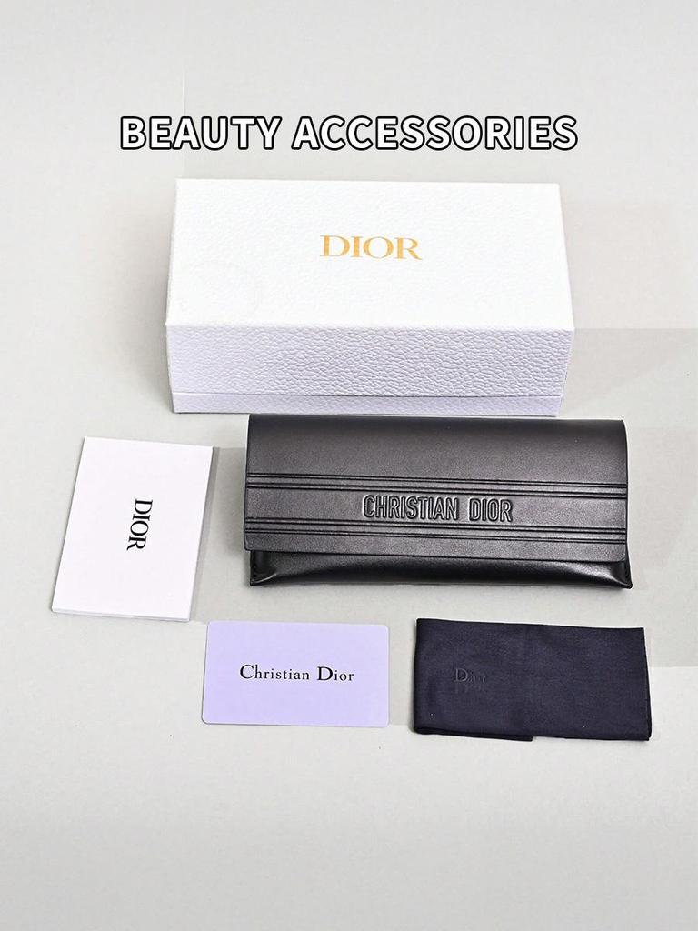 Dior Черный Кожаный Футляр для Очков, Жесткий Защитный Кейс для Солнцезащитных Очков, Портативный Чехол для Хранения Очков для Мужчин Женщин