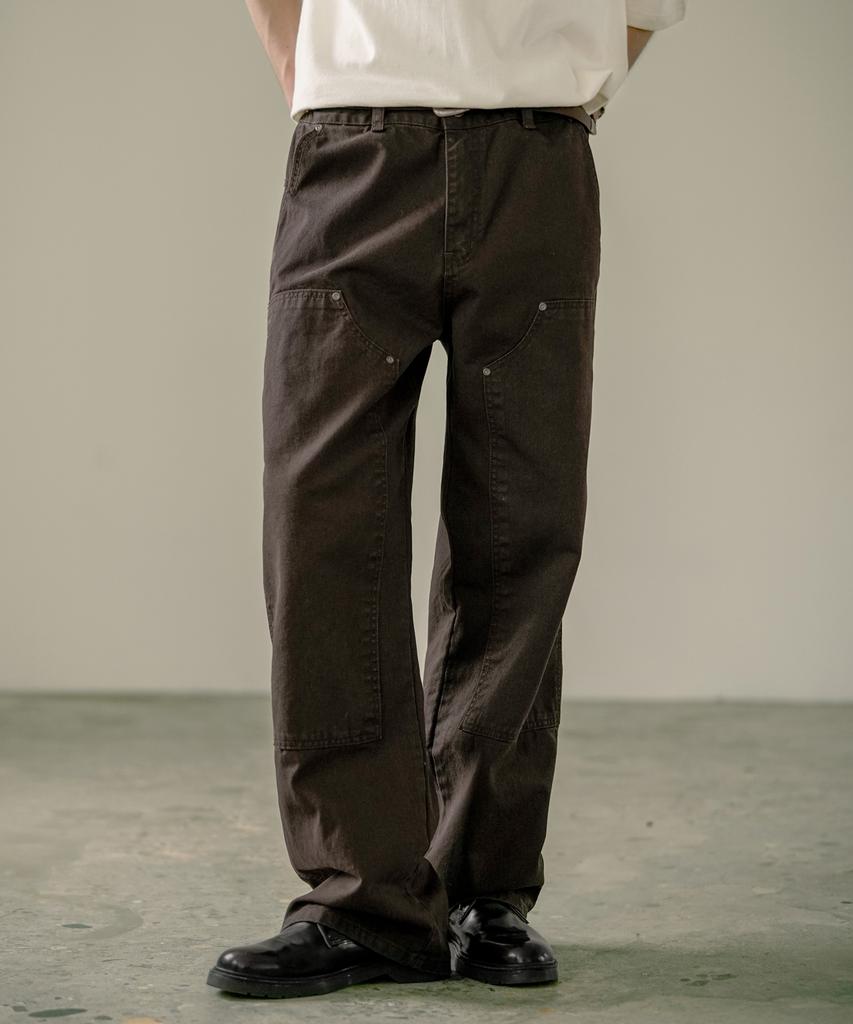 EZKATON Parts Double Knee Pants Deep Brown Mmlp6756