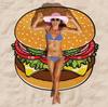 Hamburgers Donuts Fashionable Pizza Design Beach Towels Suitable For Use Daily