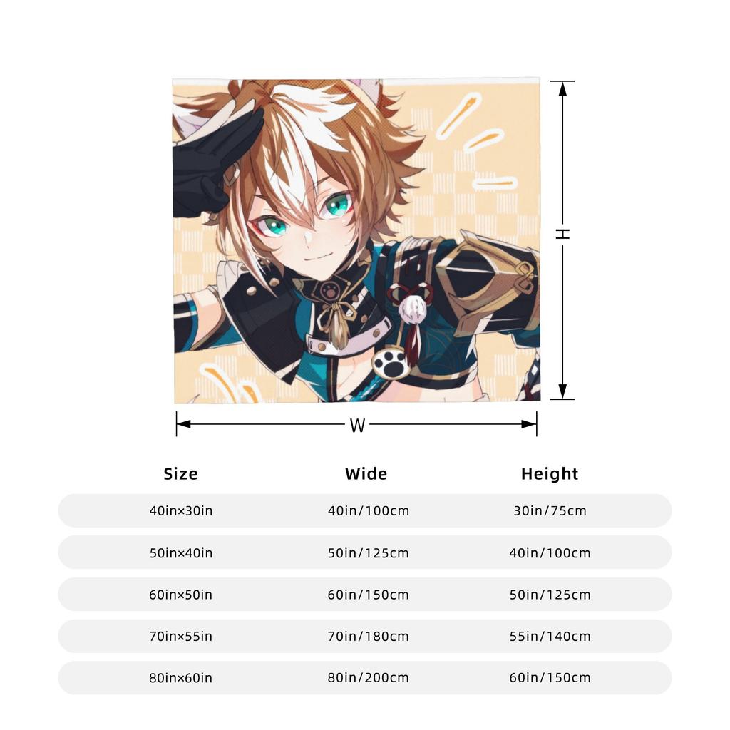 Gorou Genshin Impact Game Blanket Fleece All Season Multi-function Soft Throw Blankets for Home Couch Plush Thin Quilt