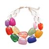 Irregular Acrylic Beaded Double-layer Necklace Exaggerated Fashion Jewelry Beaded Necklace Dopamine Color Clavicle Chain Gift
