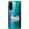 Закаленное Стекло Чехол для Телефона для Samsung Galaxy S24 FE Чехол Жесткая Поликарбонатная Задняя Крышка Оболочка для Galaxy S24FE S 24 FE 5G Жесткие Чехлы Цветок