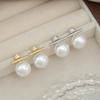 Премиальный дизайн Жемчужные серьги-пусеты Простые Универсальные Циркониевые серьги Женские Французская Микро-инкрустация