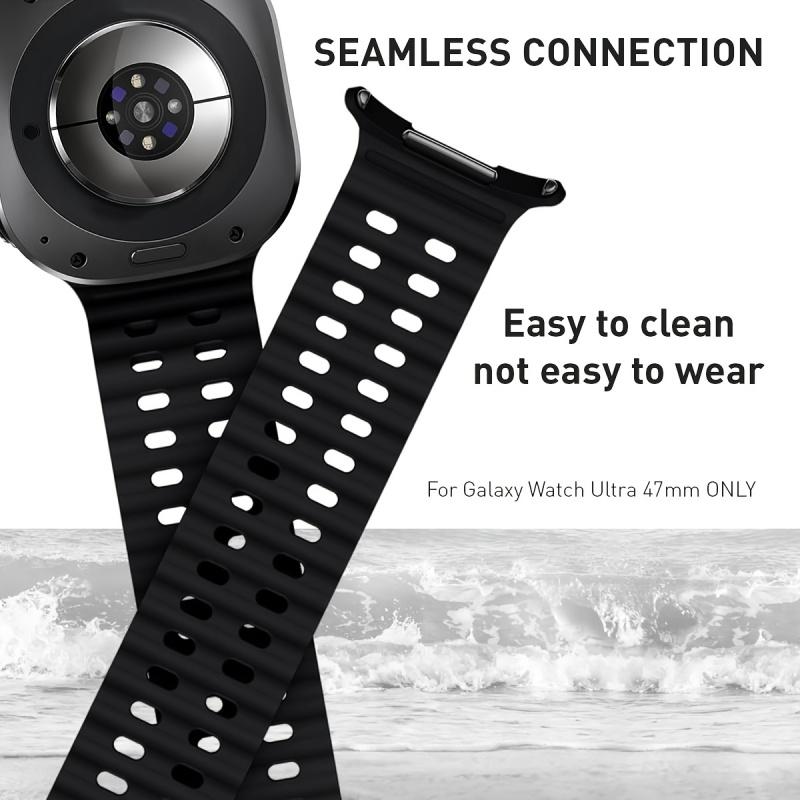 2 шт. Силиконовые ремешки для часов Samsung Galaxy Watch Ultra 47 мм, дизайн с квадратным отверстием, разноцветные, идеальная совместимость, Смарт-часы