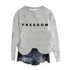 Women's Fashion Round Neck Pullover Top Long Sleeve Tee Printed Sweatshirt
