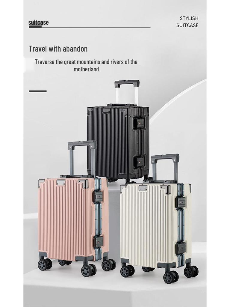 16-inch Pink AirAsia Aluminum Frame Carry-On Suitcase for Men and Women - Approved for Spring Airlines