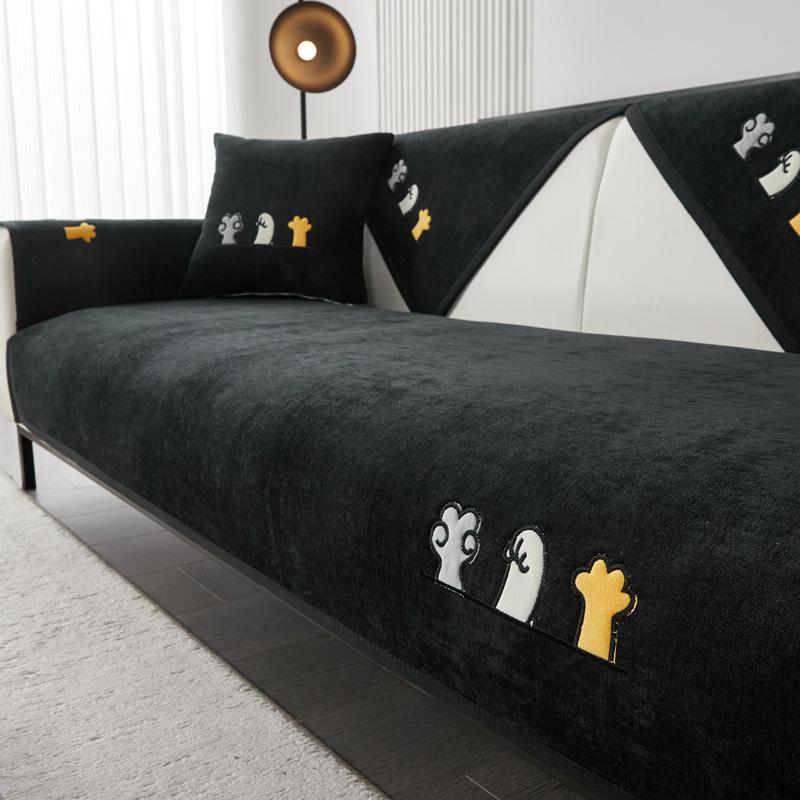 Мягкий шенилл с вышивкой Four Season Universal Sofa Полотенца, Г-образный секционный противоскользящий чехол для дивана для гостиной