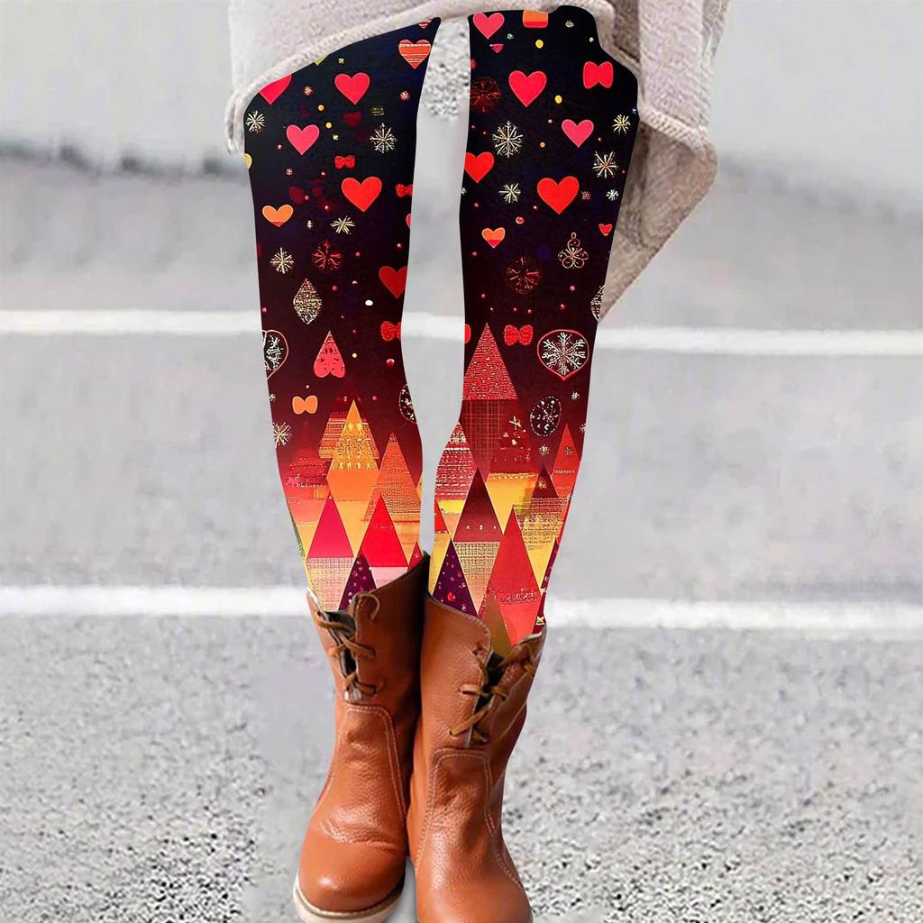 Женские брюки с рождественским принтом, эластичные, мягкие, повседневные, домашние, спальные брюки