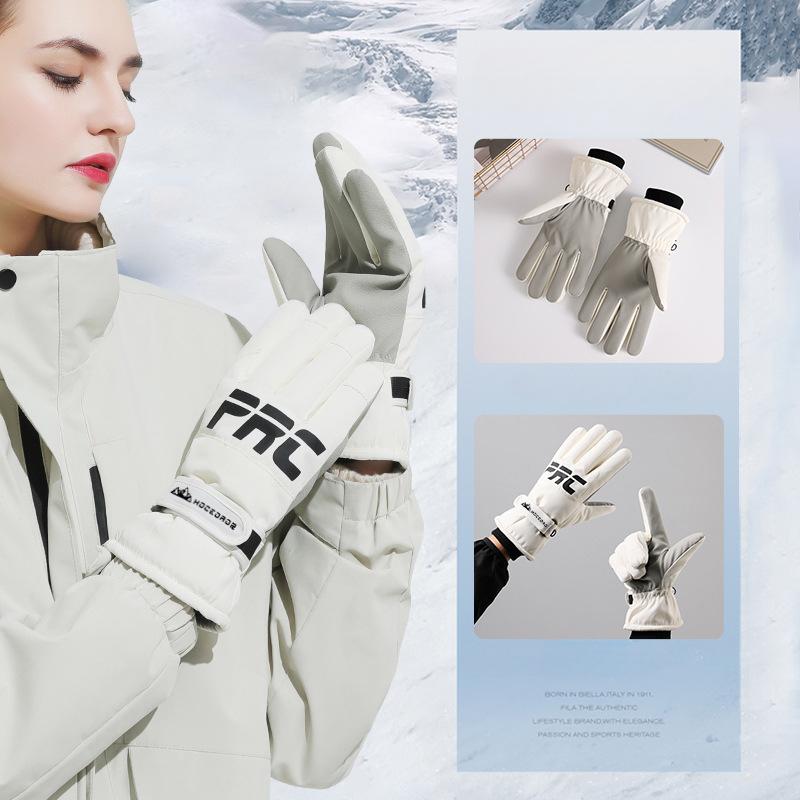 Ski Gloves for Men and Women Thermal Warm Snow Gloves Windproof Winter Gloves Breathable Snowboard Gloves Fleece Lining Outdoor Touchscreen Gloves