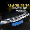 Stainless Steel Trunk Sill Strips for Porsche Macan & Cayenne Rear Bumper Interior Mods