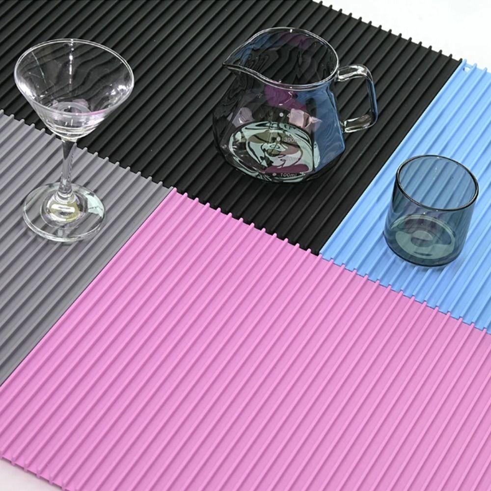 Food Grade Silicone Kitchen Mat Roll Up Insulation Placemat  Countertop Use