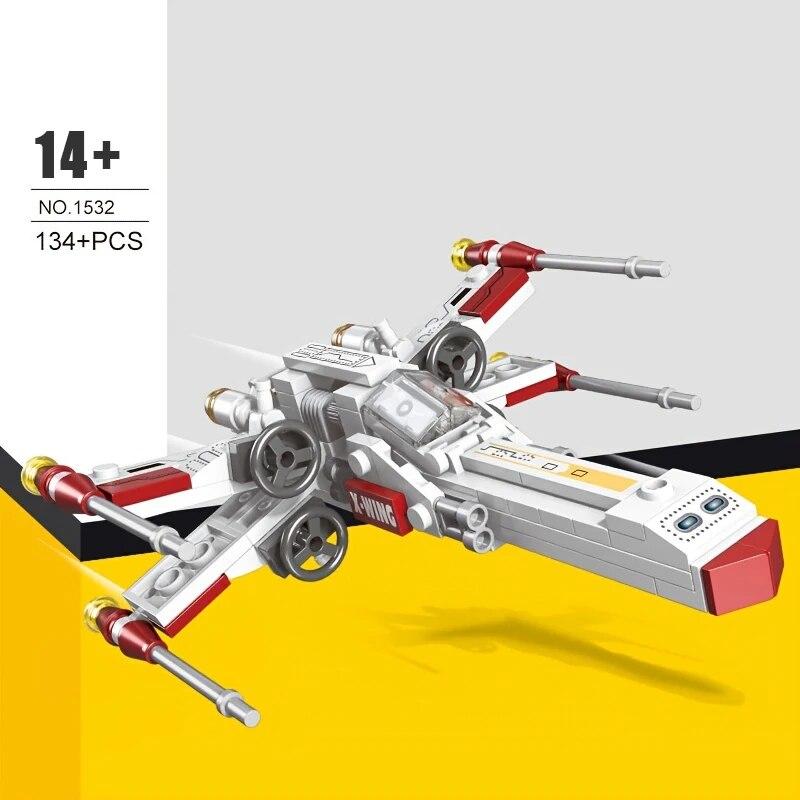 100 + шт. комплект строительных блоков, игрушка-истребитель X-Wing, игрушка в подарок, научно-фантастическая серия, для детей и взрослых, счастливый подарок, без коробки