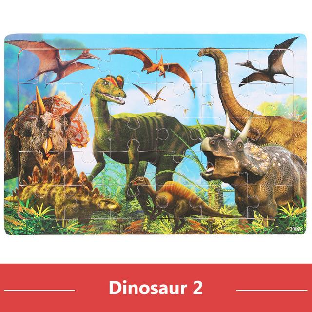 Economy 30piece Montessori 3D Puzzle Cartoon Animal Wooden Jigsaw Puzzle Board Game Educational Toys For Children Gifts