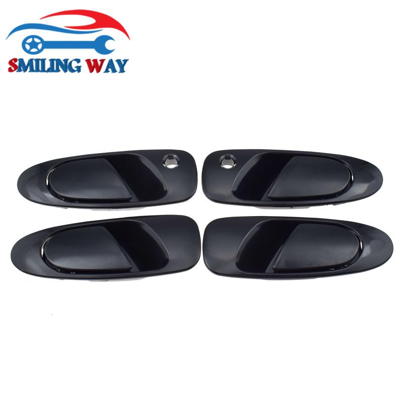 4 Pcs Black Outside Car Door Handle Front / Rear Left & Right For Honda Civic 1.5L 1.6L 1992 1993 1994 1995 1996 1997