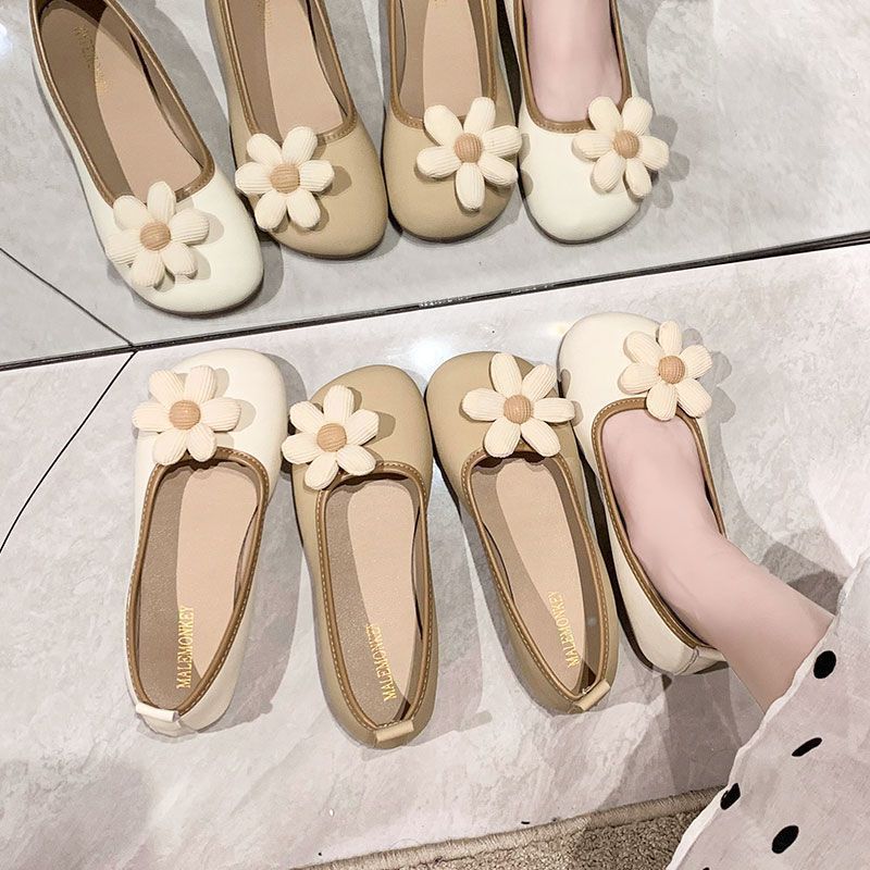 Милые цветочные одинарные туфли женские летние 2025 новые с юбкой фея ветер туфли Doudou мягкая подошва одна педаль женские туфли