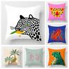 Мультяшная наволочка с темой животных 45x 45 см Короткая плюшевая наволочка в стиле Инс для гостиной, спальни, украшения дивана