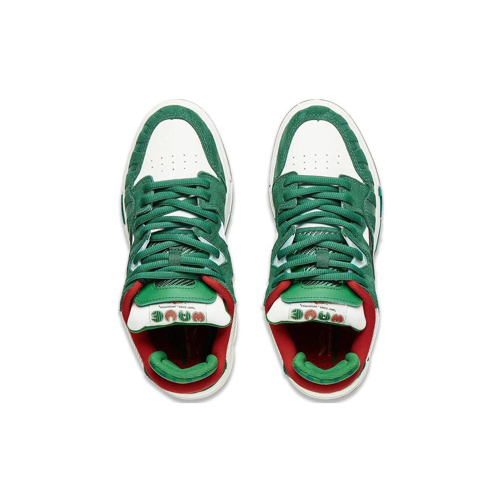 Li Ning Wave Pro Нескользящие Износостойкие Низкие Скейтбордические Кроссовки Женские Зеленый Черный Красный AECT010-1