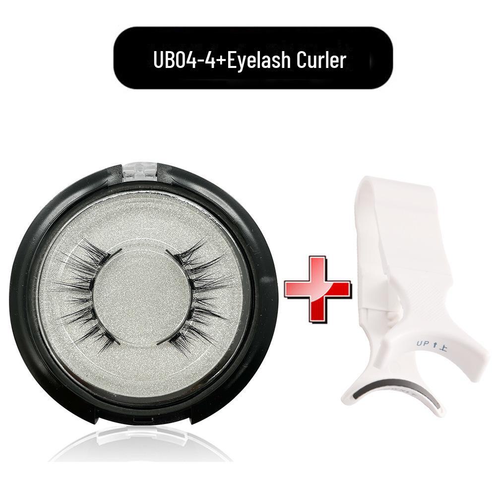 Набор магнитных ресниц без клея с щипцами для завивки: Европейский и американский стиль, толстый, натуральный, дизайн с четырьмя магнитами.