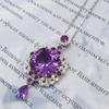 Sace Gems S925 стерлингового серебра 13 мм натуральный аметист кулон ожерелья для женщин помолвка коктейльная вечеринка ювелирные изделия