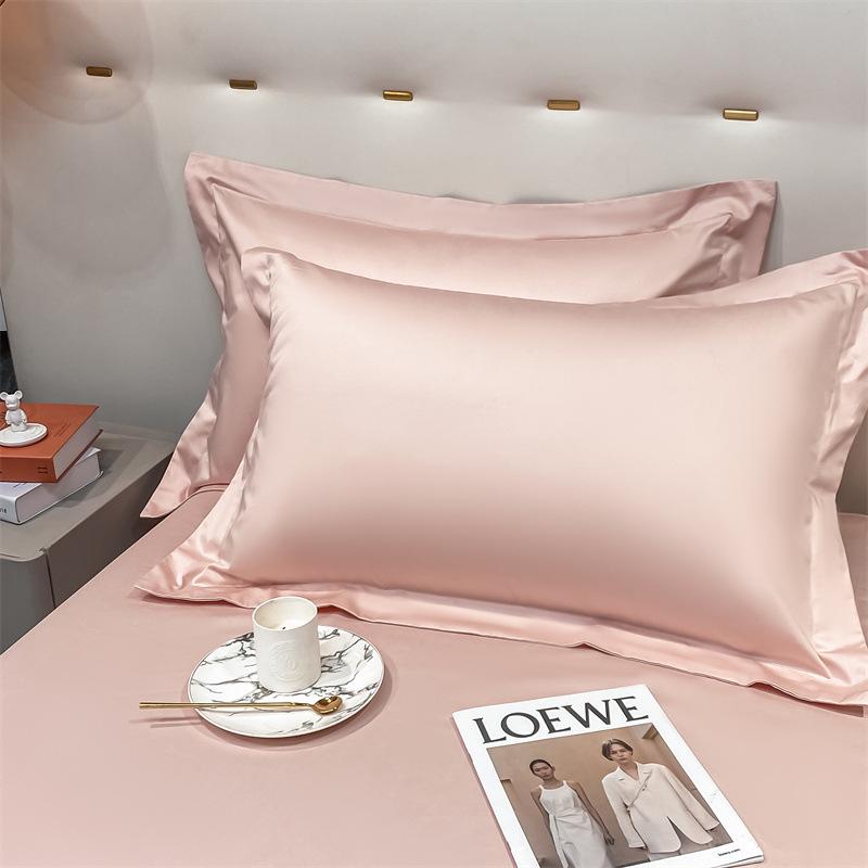 Pure Cotton Solid Color Long-Staple Pillowcase Pair – 100% Xinjiang Cotton, Single Piece, Simple Plain Design