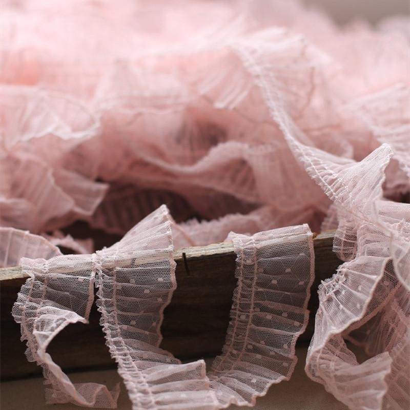 2024 Складки оборки пятнистое кружево DIY детское платье юбка манжеты подол шитье украшения домашний текстиль подушка корзина для хранения отделка