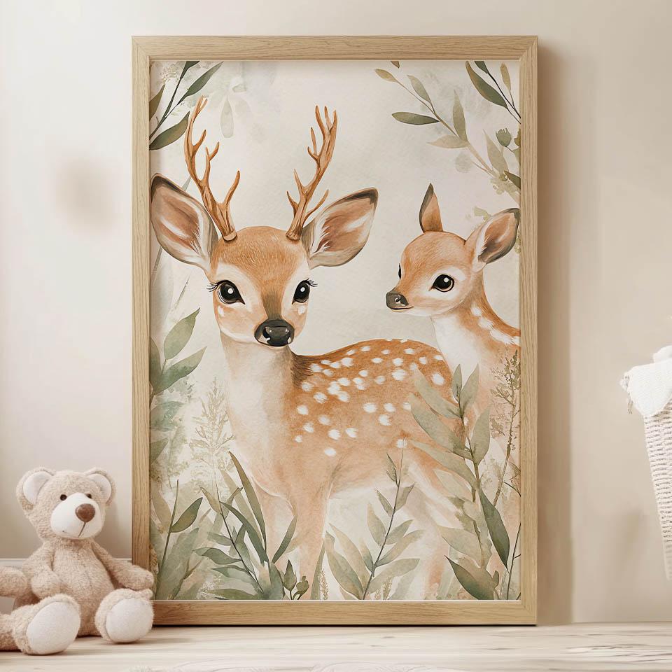 Plakat Jelonki Na Bajkowej Łące Plakat Jelonki Na Bajkowej Łące, 30X40 Cm, Bez Ramy, Papier Matowy 230 Gsm