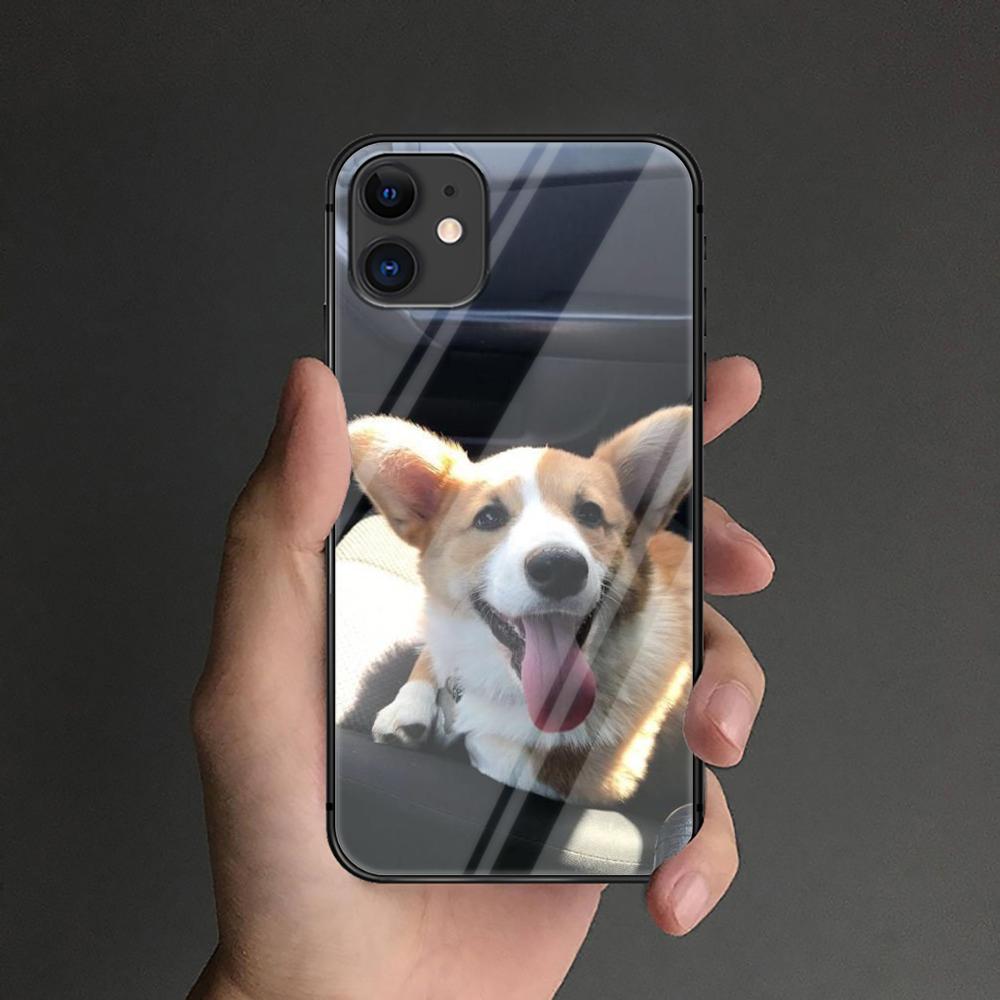Чехол для телефона из закаленного стекла с собакой корги для iPhone Samsung Galaxy OnePlus Oppo Xiaomi Redmi Note SA 7 8 9 10 11 12 13 14 20 21 22 53 Pro Max Plus Ultra