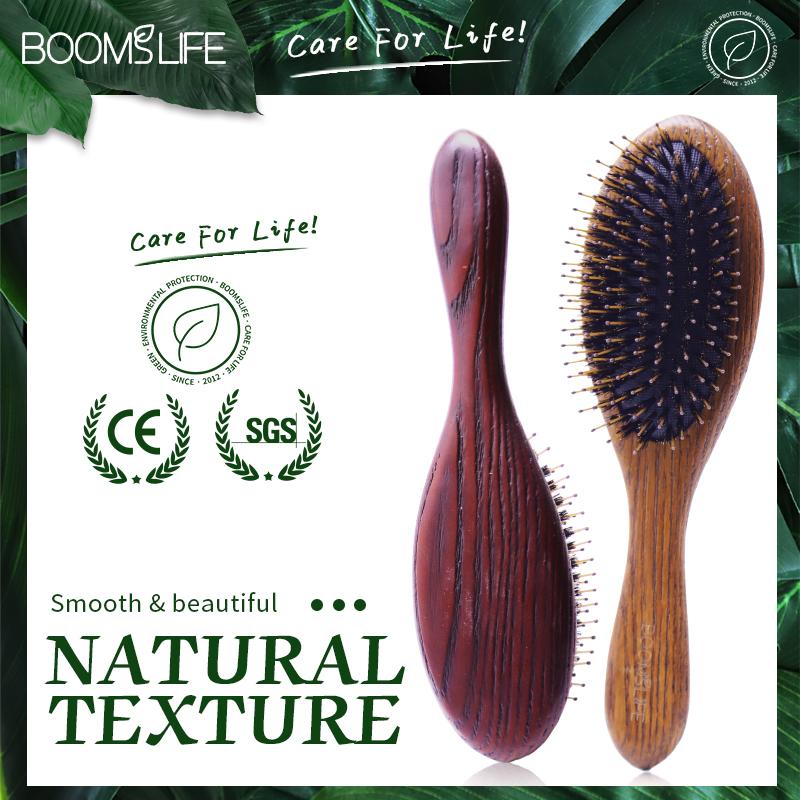 Boar Bristle Hair Brush Women  Name Detangling Hairbrush Hair Style Wood Comb Wet Dry Hair Scalp Brosse A Cheveux Bebe
