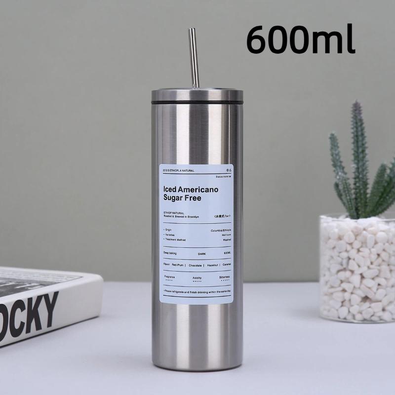 Stainless Steel Coffee Mug 16oz Portable Insulated with Straw for Outdoor Adventures and Travel