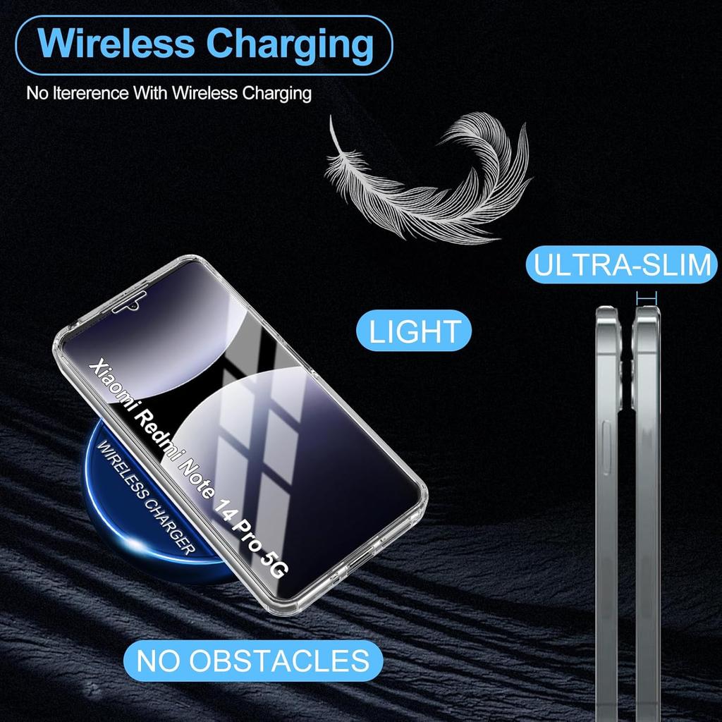 Чехол для Xiaomi Redmi Poco Samsung Galaxy , Прозрачный 360-градусный всесторонний защитный чехол со встроенной защитной пленкой для экрана