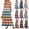 Женское клетчатое платье с длинным рукавом, удобное, свободного кроя, элегантное
