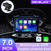 7” Мотоциклетная GPS-навигация Водонепроницаемый Беспроводной Carplay Android Auto Экран Портативный Мотоциклетный Мото Монитор DVR Двойной BT