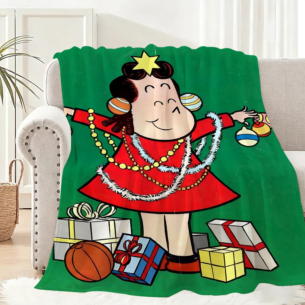 Anime The Little Lulu Show Throw Lightweight 240g Flannel Blanket Soft Skin-friendly for Summer Cooling