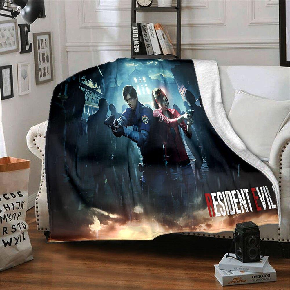 1 шт. Resident Evil 2 Плед Мягкий Теплый Плед для Дома, Офиса, Путешествий Все Сезоны Уютное Постельное Белье Подарок, Уютный Офисный Аксессуар