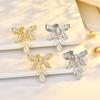 Niche Light Luxury High-end Earrings Zircon Inlaid Bow Earrings