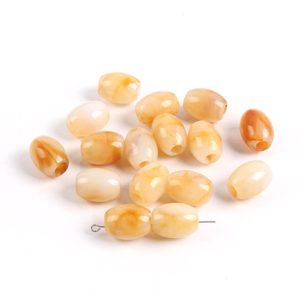 Акриловые овальные двухцветные бусины-ведра, бусины с большим отверстием, подушка для сиденья автомобиля, бисерный браслет, ожерелье, аксессуары для изготовления ювелирных изделий своими руками