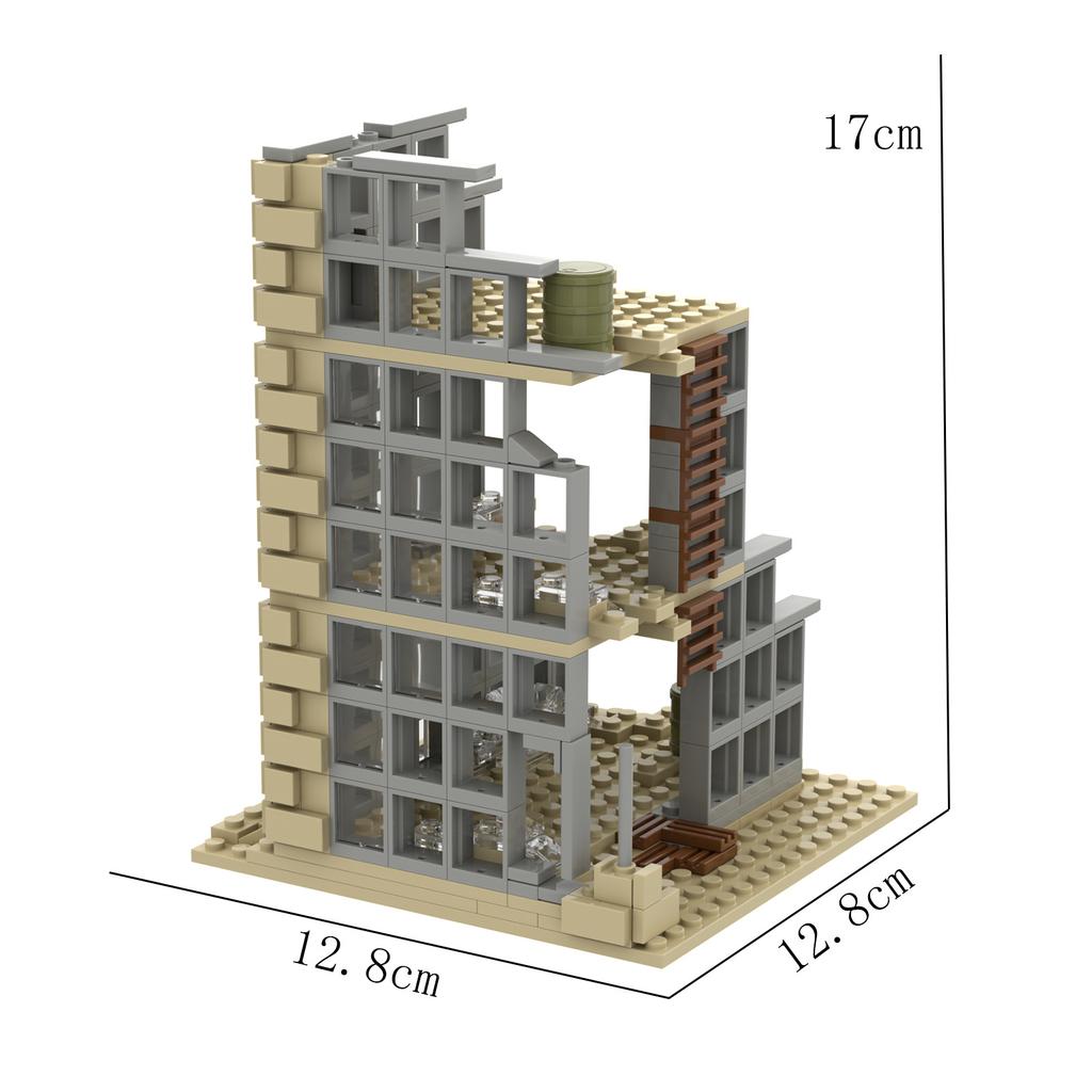 Заброшенные Разрушенные Здания MOC Военная База WW2 Наборы Строительных Блоков для Сборки Сцен Части Подарок для Фигурок Солдат Армии Игрушки Дети
