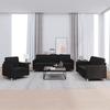 VidaXL 3-piece Sofa Set with Cushions Black Fabric 3202058