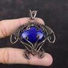 Lapis Lazuli Gemstone Pendant Copper Wire Wrapped Pendant Tortoise Jewelry Handmade Stylish Pendant Copper Wire Wrapped Jewelry Wedding Gift