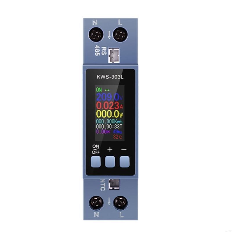 Current Power Factor KWH Electric Frequency Temperature Testing Meter Din Monitors Power Energy Tester A0KF