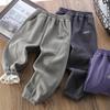 2025 Autumn/Winter Kids' Fleece-Lined Sweatpants: Warm One-Piece Casual Pants for Boys