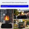 Silicone Fireproof Fireplace Carpet Mat in Half Circle Design for Floor Insulation and Protection Near Fireplaces and Grills