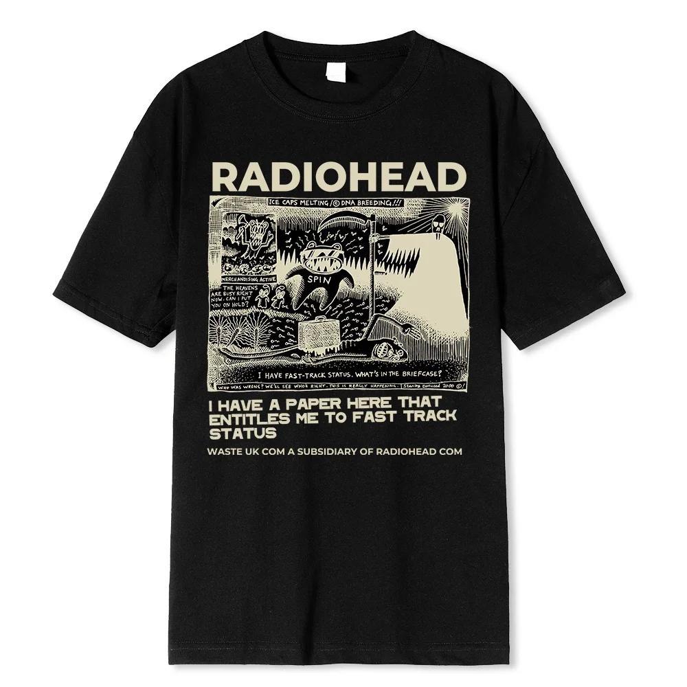 Мужская футболка Radiohead, винтажные классические футболки North America Tour Rock Boy Camisetas Hombre в стиле хип-хоп, уличные топы большого размера из 100% хлопка