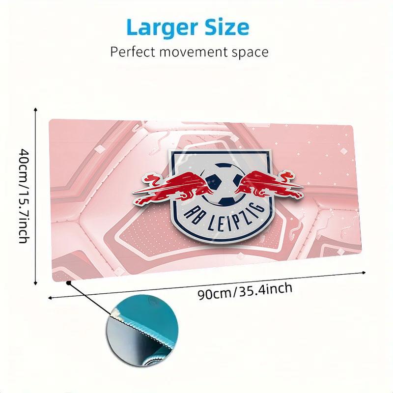 RB Leipzig Mouse Pad, Large Gaming Desk Mat, Non-slip XXL Mousepad for Laptop & Tablet, Mini PC Playmat with Stitched Edges