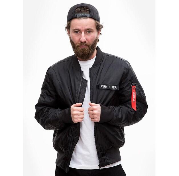 Куртка бомбер Marvel Black / White Marvel Punisher Back Персонаж M