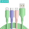 One Dragging Three Fast Charging Data Sync Cord 5A USB Cable for Micro Type- C Xiaomi Huawei Samsung 3 In 1 Data Line