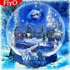 Полный квадратный круглый бриллиант картина хрустальный шар ремесло комплект алмазная вышивка пейзаж снег рукоделие Рождественский подарок