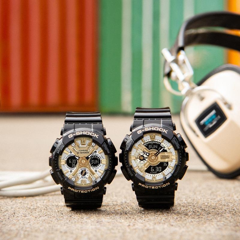 Casio Мужские кварцевые часы с цифровым дисплеем GMA-S120GB-1A, из смолы, водонепроницаемость 200 м, ударопрочные
