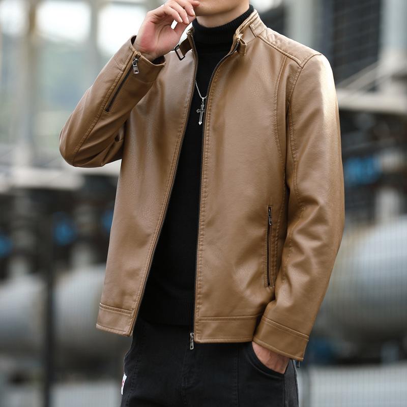 Кожаная куртка мужская осенне-зимняя мужская кожаная куртка флисовая деловая куртка для отдыха локомотивная куртка