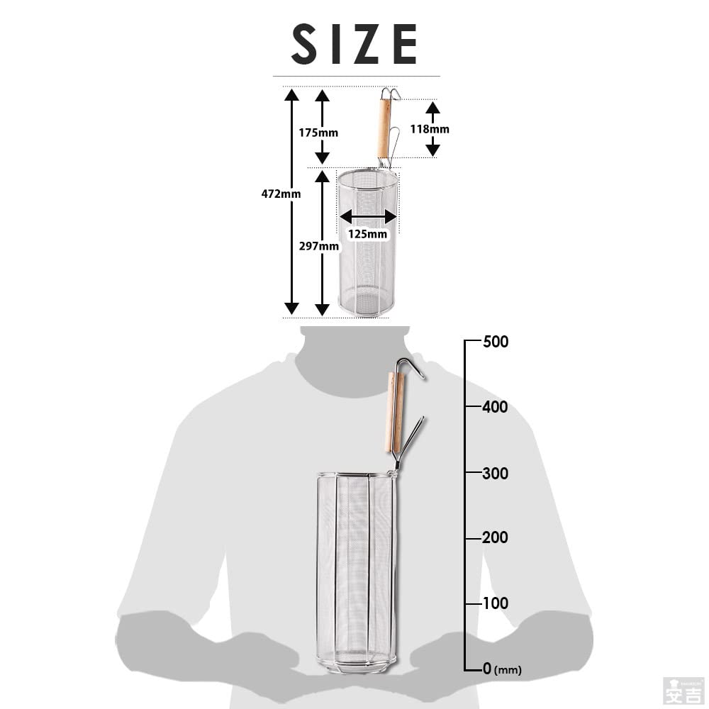 Commercial Pasta Pot 30cm Wooden Handle High Quality Stainless Steel Double Frame Structure Spaghetti Drainer Colander 18-8